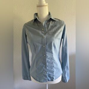 Vintage Disney Ariel Blue Button Up Top Size Small